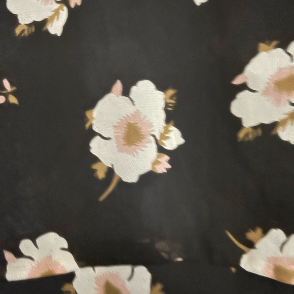 Womens Violeta by Mango long sleeve blouse black with delicate flowers. - Picture 4 of 5